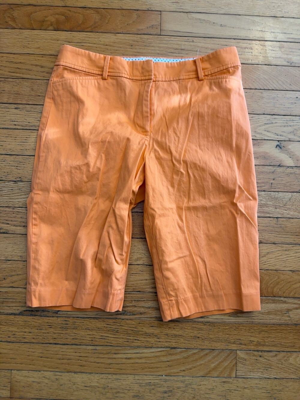 Talbots Perfect Shorts Womens Size 6 Orange Bermuda Stretch Chino Casual